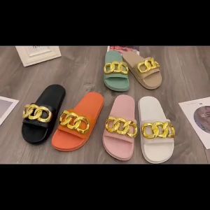 Rainbow Colour Men Women Casual Slippers Black and White Summer Soft Sole Flip Flops Selipar Kasut Perempuan