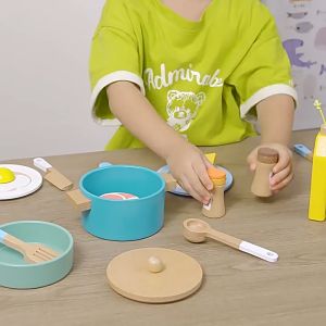 Cooking Kitchen Set Wooden For Kids Pretend Play Cooking play Set Permainan Masak Masak Kanak kanak