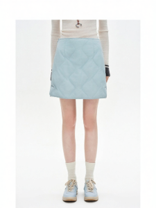 90 White Duck Down Classic A-Line Fitted Mini Skirt
