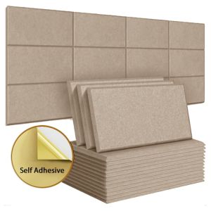 BEIYIN เส้นใยโพลีเอสเตอร์อะคูสติกแบบติดเอง-60X30X0.9ซม.ขอบเอียง45 °โฟมเก็บเสียงมีหลายสีให้เลือก