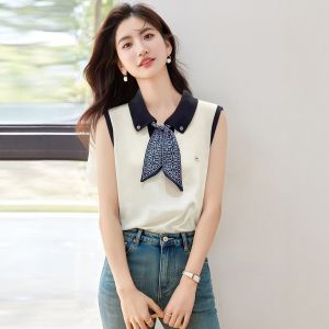 puella | Striped Sleeveless Summer Knit Top
