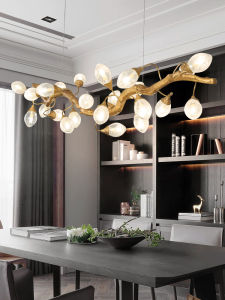 All Copper Branches Crystal Chandelier Fruit Dinosaur Egg Post-Modern Stylish Creative Model Soft Decoration Dining Room Bedroom Lamps