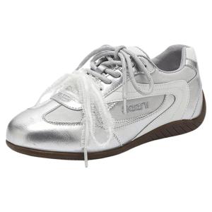 Josiny | Silver Ballet Style Training Shoes with Inner Heel Flat