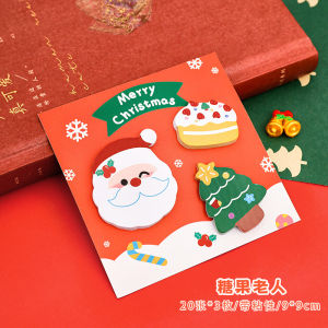 60 Sheets Christmas Sticky Note Pad Self Adhesive Memo Pads Removable Reusable for Kids School Notes Cartoon Cute