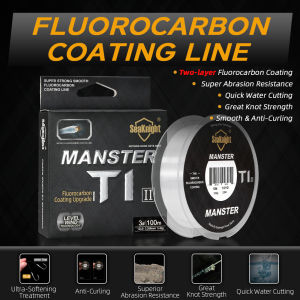 SeaKnight Brand MANSTER T1 II Series Two-layer Fluorocarbon Coating Fishing Line 100M Upgrade Fast Sinking Line Stronger 3-35LB