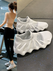 Womens Training Fitness Shoes for Running Yoga Indoor Use with Thick Bottom Lightweight Shock Absorption Sports Casual Shoes