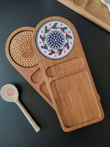 Thìa Cốc Đựng Đồ Ăn Trưa Bằng Gỗ Nguyên Khối Hình Chữ Nhật Đơn Giản Dùng Một Lần Để Đựng Đồ Ăn Nhẹ Trưa Chiều