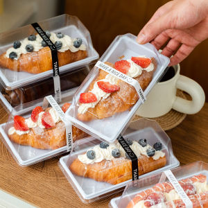 Rectangular Strawberry Milk Bread Horn Pastry Box Triangular Sandwich Cake Box Kitchen Baking Supplies DIY Treat Packaging
