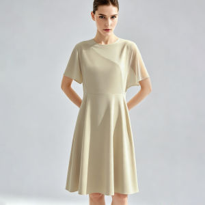 AMII | Commute-style Patchwork A-line Dress