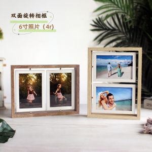 Giá Đỡ Hình Ảnh Hai Mặt Xoay 6 Inch Nhiều Tấm Hình Kết Hợp Quà Tặng Cho Cặp Đôi Trang Trí Nhà Phong Cách Bắc Âu Hình Chữ Nhật
