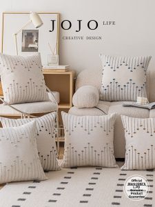 Jojos L PD Clamour Cotton Bedroom Bedside Pillow Combination Core Case | Home Decor Ins Style Universal PP Cotton Embroidery
