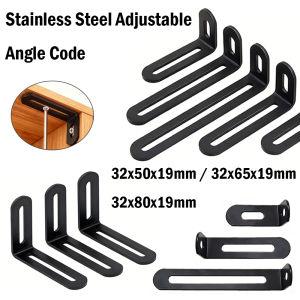 2-10 Pcs Black L-Shaped Adjustable Angle Brackets Suitable for Furniture Anti-Tilt Bookshelves Hardware Accessories