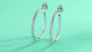 Pretty Beauty 20mm Moissanite Hoop Earrings for Women 925 Sterling Silver Inside Out Pave Set Diamond Earrings Fine Jewelry Gift