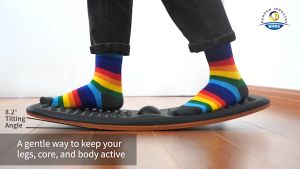 PU Wood Fitness Balance Board Foaming Standing Office Anti-sliding Fatigue-resistant Mat Standing Pad Office Mat