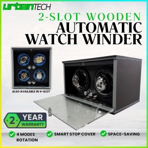 2 / 4 SLOTS | Luxury Wooden Automatic Watch Winder with 4 Rotation Mode and 2 YEARS LOCAL WARRANTY