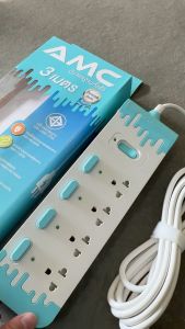 รางปลั๊กไฟ AMC ปลั๊กไฟมาตราฐาน มอก. 4ช่อง 5สวิตซ์ 3เมตร รับประกัน 2 ปี