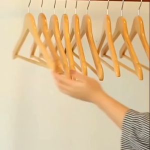 Wooden & Wire Clothes Hangers Wooden Hanger with Notches and Swivel Hooks Drying Racks Non-Slip Metal