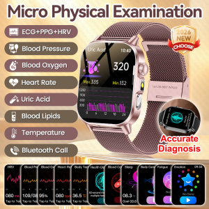 Women Physical Examination Smart Watch ECG+HRV Blood Pressure Blood Oxygen Blood Fat Heart Rate Temp Health Diagnosis Smartwatch