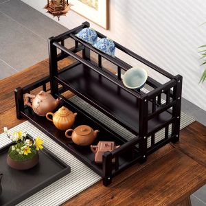 CHUJUN | Chinese Style Tea Cup & Zisha Pot Display Shelf Small