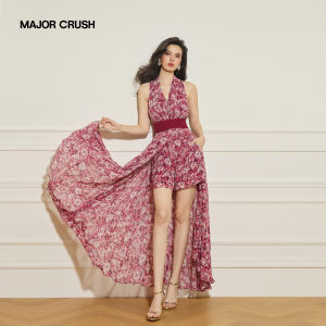Floral Chiffon A-Line Sleeveless Dress