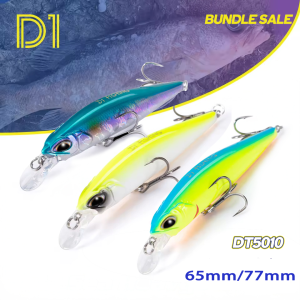 D1 3PCS Suspending Minnow Fishing Lure 65mm/5g 77mm/8.4g Jerkbait Wobblers Hard Baits Fish Tackle For Sea Bass Culter DT5010
