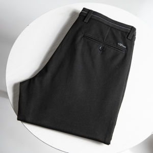 Quần Dài Nam Màu Đen Ống Đứng Co Giãn Chống Nhăn Thời Trang Mùa Thu Quần Tây Công Sở Cạp Vừa Dài Thường Ngày