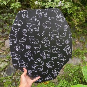 Tutup closet jongkok motif kucing mini berbahan karet tebal