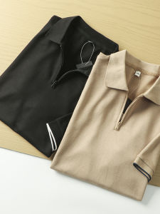 Áo Thun Nam Cổ Polo Tay Ngắn Dệt Kim Nhanh Khô Mùa Hè Thời Trang Thường Ngày Màu Trơn Không Thương Hiệu Dáng Rộng
