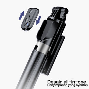 Tongsis Tripod 170CM With Remote Dan 2LED Selfie Stick Bluetooth Kamera hp Ring Light lampu Selfie Holder 1.7M