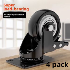 MONLEYTA | Heavy Duty Universal Wheels Silent Steering Wheels Casters With Brake Small Moving Roller Polyurethane Material From China