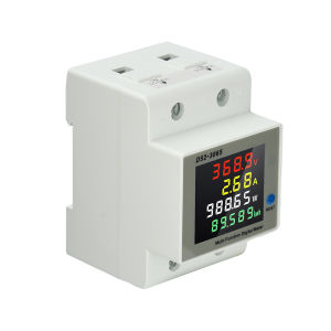 4IN1 DIN Rail Power Meter DC 14–600V 63A Energy Meter Voltage Current Power Factor Active KWH Electric Energy Frequency Meter