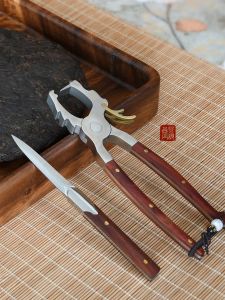 Stainless Steel Tea Clamp Puer Tea Cake Opener Gongfu Tea Ceremony Accessories Home Use Three Piece Set Tea Serving Tray