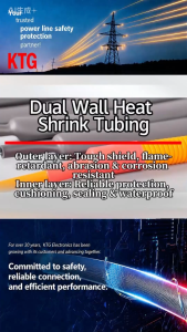 KTG 2:1 Halogen-Free Printed Heat Shrink Tubing 0.8-10mm Sold by Metre