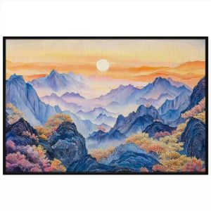 Tranh phong cảnh sơn thủy hữu tình mặt trời mọc.Tranh treo tườngdán tường.CGI-1353