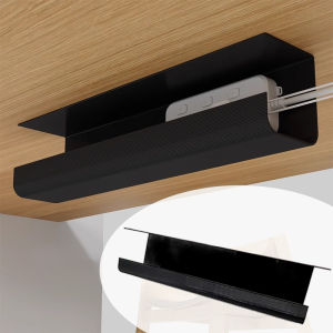1 PC กว้างภายใต้โต๊ะสาย Raceway การจัดการสายเคเบิลถาดโลหะสายไฟสําหรับ Office & Home ใช้ Power Strip Holder รวมอยู่ด้วย