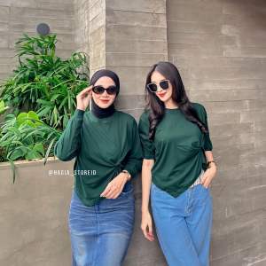 Adelia Blouse by hagia | Blouse crop variasi kucir ada dua model lengan panjang dan pendek