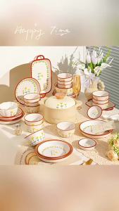 Elegant Underglaze Colored Ceramic Dinnerware Set