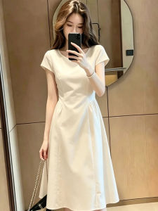 SUSIEYUAN | White Square Collar Trendy Cinched Waist Summer Dress