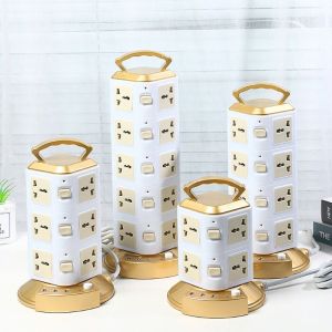 3 Meter Wire Space Saving Universal Tower Extension Socket Plug Dual USB Port 2/3/5 Tiers/Soket
