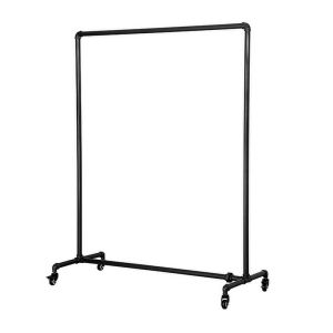 Clothing Store Display Stand Floor-Type Wheeled Water Pipe Women Clothes Hanger Movable Clothesline Pole Iron Retro Gantry