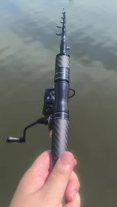 Deukio | DEUKIO 1.68/1.8M Fishing Rod Reel Combo Ultra Light Carbon Fiber Rod and 5.2:1 Gear Ratio Reel Travel Sea Freshwater Fishing Set