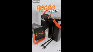 OUKU พาวเวอร์แบงค์ Fast charging 120W ความจุสูง 600000mAh จอ LED มีไฟฉายในตัว ขนาดพกพา EK6-P43