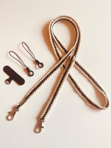 Adjustable Weaving Phone Strap Neck Cord for Women Crossbody Mobile Phone Bag Alloy Long Hanging Rope for Telephones