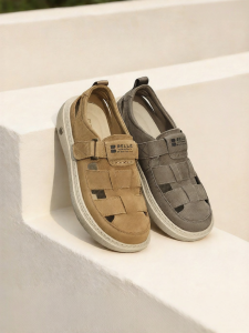 Belle | Thick Bottom Elevating Mens Genuine Leather Clogs Shoes
