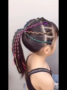 Long Soft Daily Rope Strands Decor Party Sweet Kids Princess Women Girl DIY Ponytail Mix Colorful Hair Braids Hair Ribbons African Braid