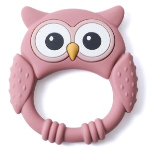 1Pc Silicone Teether Toys Owl Silicone Cartoon Teether Food Grade Teething Toys For 0-12Mothes Baby Toddlers Sensory Toys Gifts