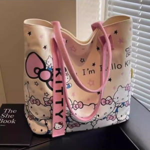2025 New Canvas Tote Bag Women Large Capacity Student Cartoon Casual Outdoor Single Shoulder Commuter Handbag LX