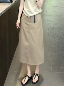 XUNYI | Chân Váy Midi Ôm Cao Waisted Thẳng Có Khe