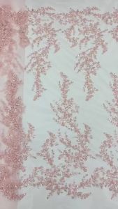 French Style Luxury High Quality Sequin Embroidered African Lace Fabric Beaded Mesh Tulle Wedding Dress Bridal Gown DIY AT3034