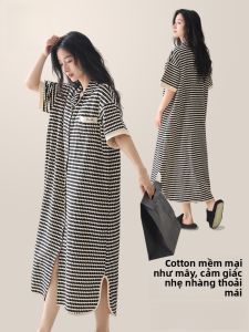 MiiOW | MiiOW Cat Person Summer Robe Nữ Mùa Hè Mỏng Tự Nhiên Thoáng Khí Thường Ngày Cỡ Lớn Rộng Nhà Quần Áo Ngủ